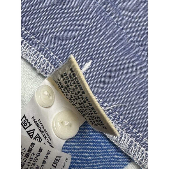 L.L.Bean Womens Scotch Plaid Flannel HoodieShirt Button Down BLUE 100% Cotton XS - Picture 9 of 11